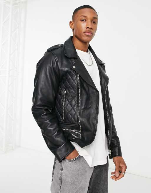 Bolongaro Trevor Rayland leather biker jacket | ASOS