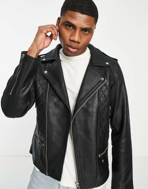 Bolongaro Trevor Rayland leather biker jacket | ASOS