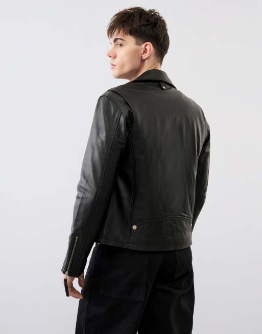 Bolongaro Trevor Real leather arlo biker in black, 2 of 4