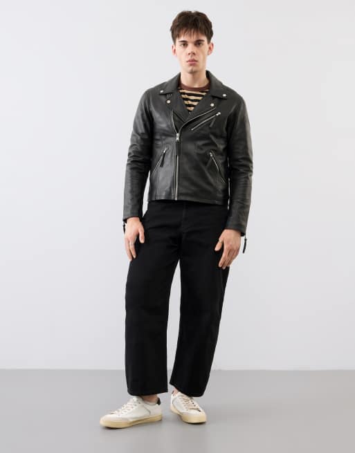 Bolongaro Trevor Real leather arlo biker in black, 4 of 4
