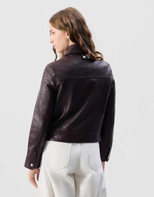 Bolongaro Trevor Real leather blaire  zip jacket in cherry, 2 of 5