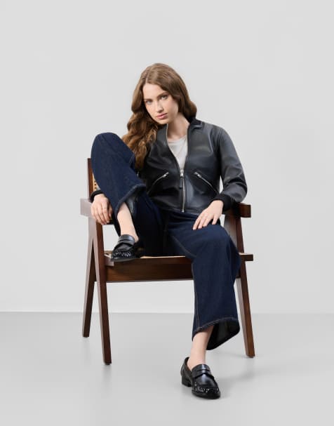 Bolongaro Trevor Real leather darcie bomber jacket in new black - view 1