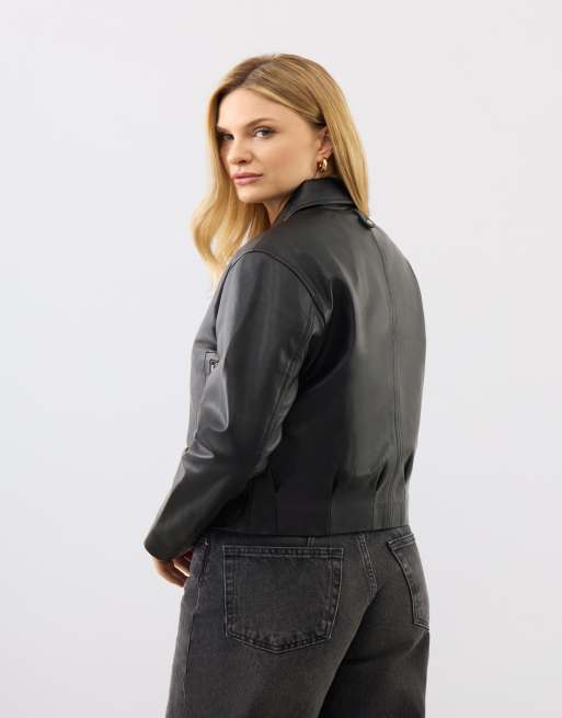 Bolongaro Trevor Real leather flora bomber in black, 2 of 4