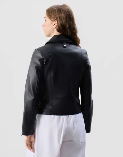 Bolongaro Trevor Real leather helena biker jacket in black, 2 of 5