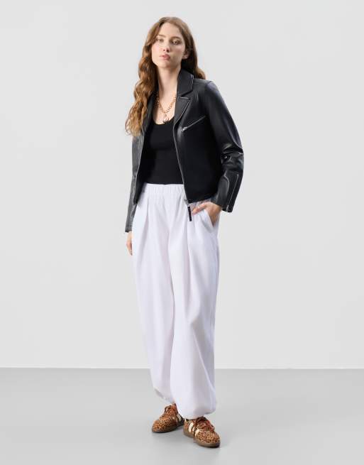 Bolongaro Trevor Real leather helena biker jacket in black, 5 of 5