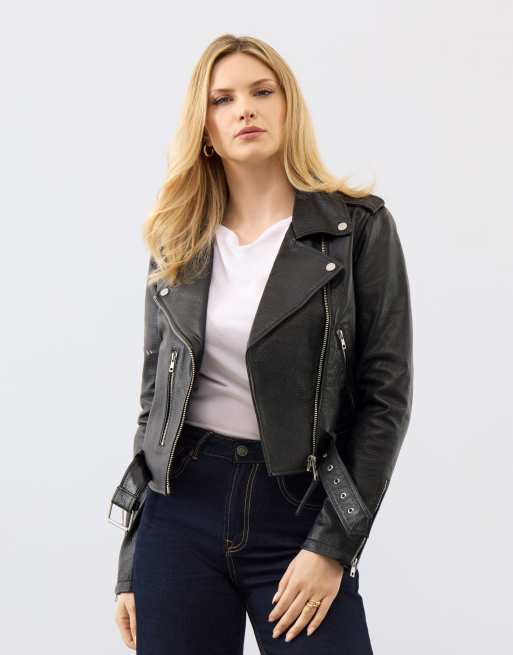 Bolongaro Trevor Real leather katie biker in black grain, 3 of 4