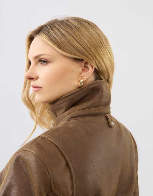 Bolongaro Trevor Real leather kori jacket in brown, 2 of 4