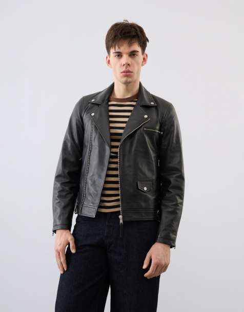 Bolongaro Trevor Real leather lewis biker in black - view 1