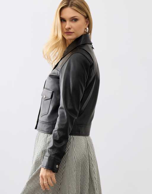 Bolongaro Trevor Real leather louisa trucker in black, 2 of 5