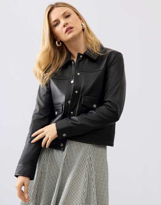 Bolongaro Trevor Real leather louisa trucker in black, 3 of 5