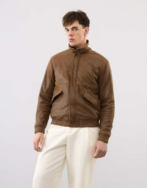 Bolongaro Trevor Real leather rafe jacket in brown - view 1