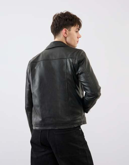 Bolongaro Trevor Real leather ryder biker in black, 2 of 4
