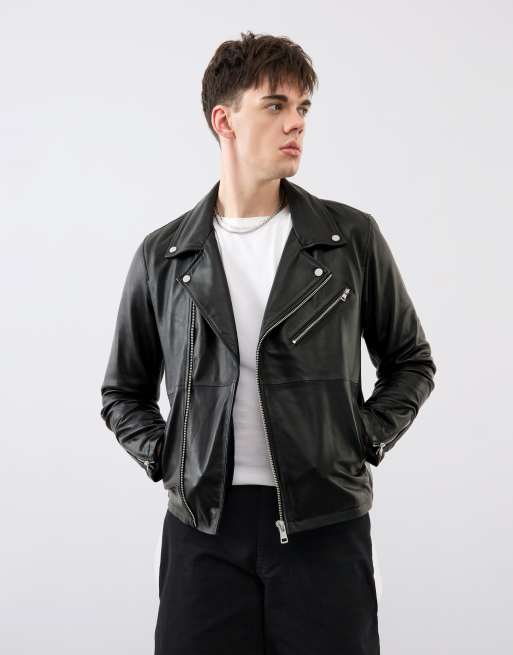 Bolongaro Trevor Real leather ryder biker in black, 4 of 4