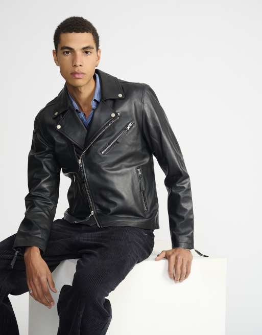 Bolongaro Trevor Real leather ryder biker in black, 5 of 5