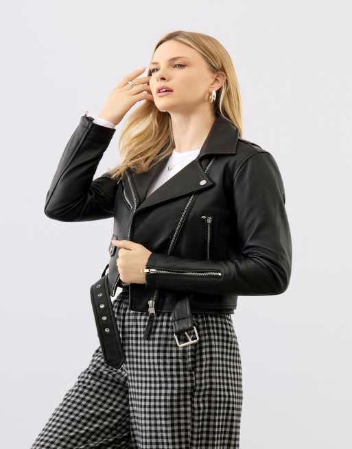 Bolongaro Trevor Real leather sarah biker in black, 3 of 4