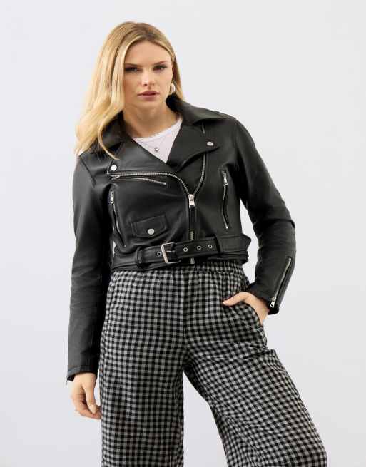 Bolongaro Trevor Real leather sarah biker in black, 4 of 4