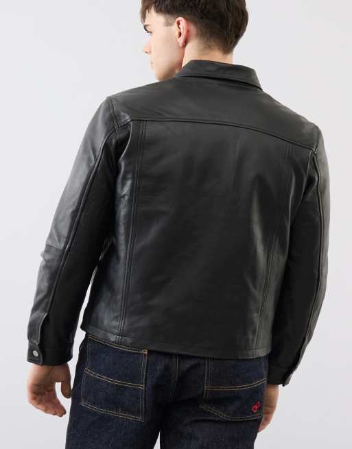 Bolongaro Trevor Real leather tyler jacket in black, 2 of 4