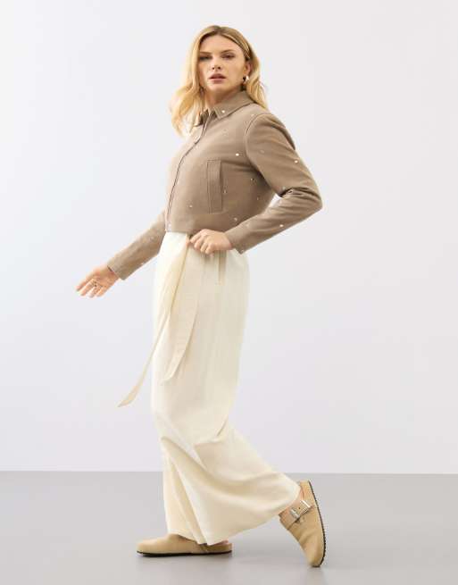  Bolongaro trevor real suede hallie stud jacket in chinchilla, 4 of 4