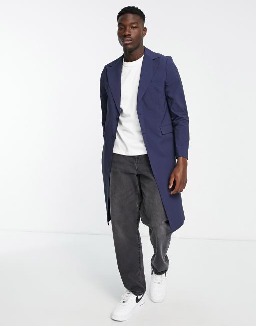 Bolongaro Trevor - Regenjas met lange pasvorm in marineblauw