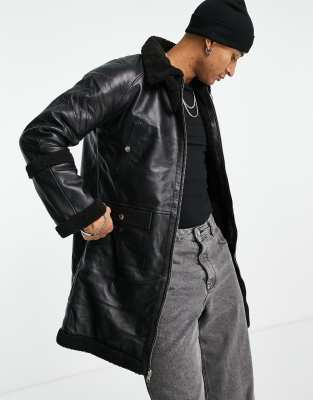 Bolongaro Trevor Bolongaro Trevor reversible leather & shearling parka jacket-Black
