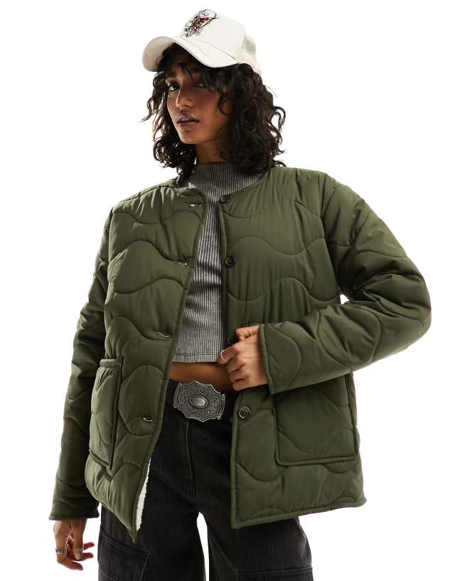 Bolongaro Trevor - reversible quilted liner jacket in khaki green