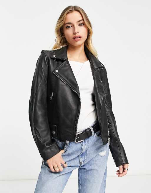 Bolongaro Trevor - Ria - Giacca biker in pelle con dettaglio sul fondo