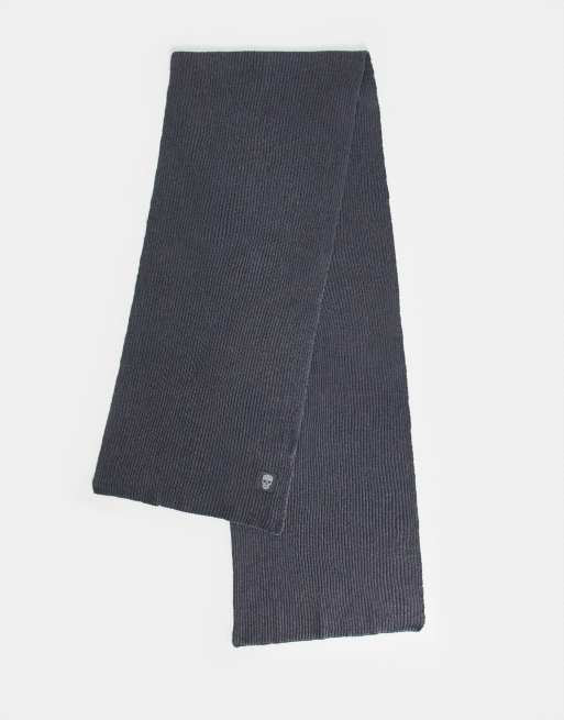 Bolongaro Trevor ribbed scarf in gray
