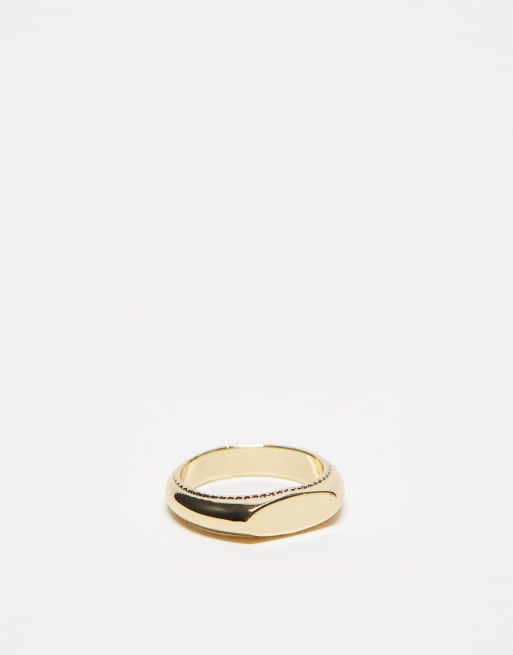 Bolongaro Trevor ridge signet ring in gold