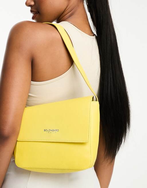 Bolongaro Trevor - Sac porté épaule forme angulaire en cuir - Jaune beurre