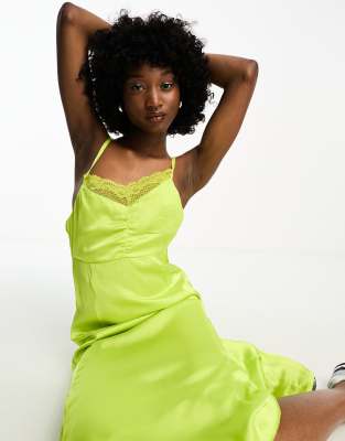 Lime green outlet slip dress