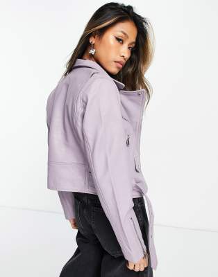 lilac leather jacket