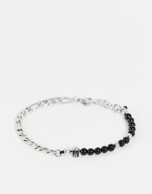Bolongaro Trevor - Schakelarmband met kralen in zilver