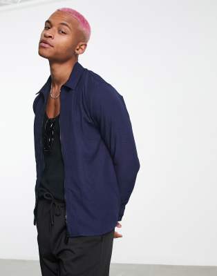 Bolongaro Trevor seersucker zip through shirt (part of a set)