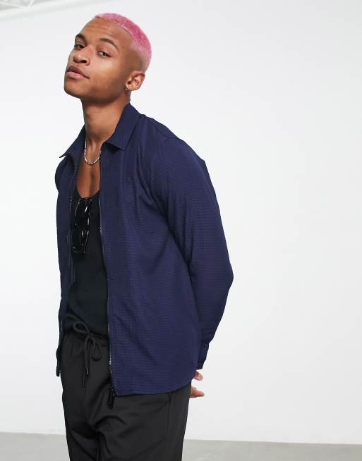 Bolongaro Trevor seersucker zip up shirt - part of a set