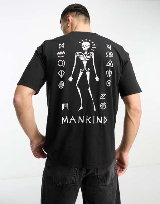 Bolongaro Trevor short sleeve t-shirt in black with mankind print 