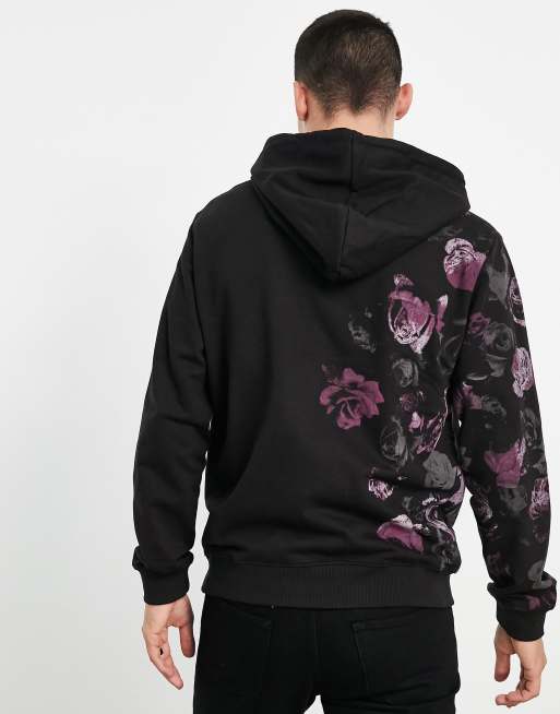 Purple hot sale rose hoodie