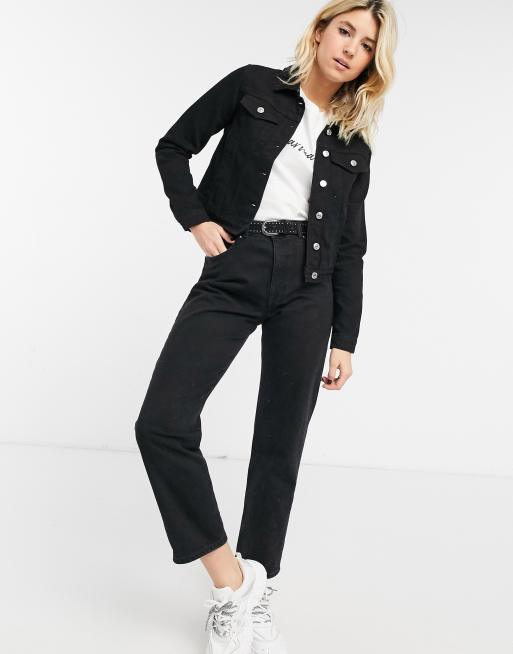 Asos black denim jacket womens sale