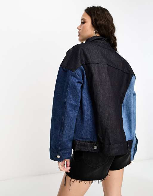 Asos color block denim jacket discount