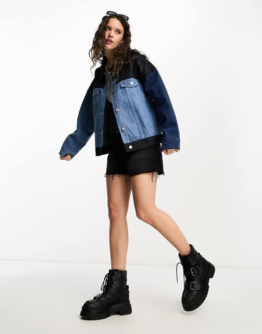 Asos color block denim jacket best sale