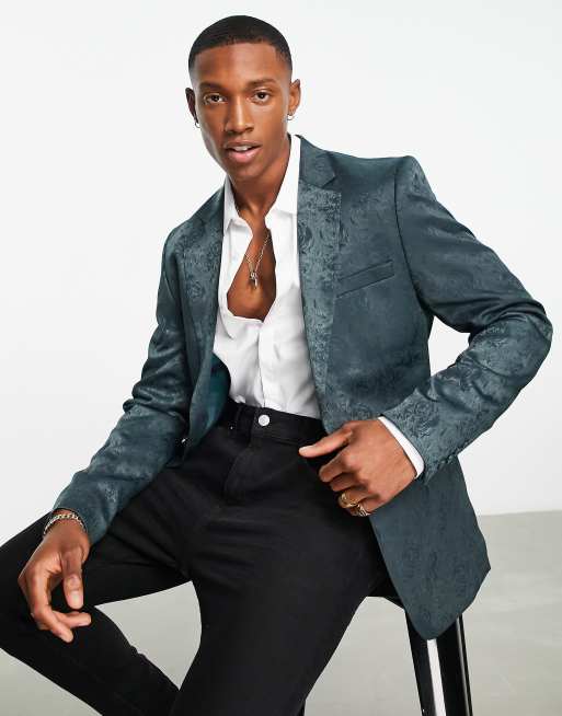 Bolongaro Trevor - Skinny colbert van jacquard in kaki 