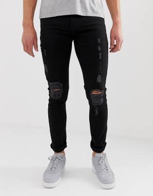 asos black ripped jeans