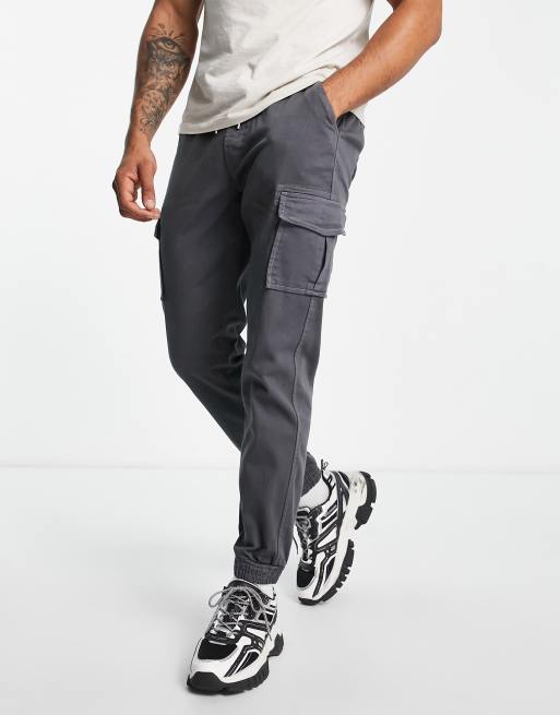 Bolongaro Trevor skinny fit cargo cuffed pants in grey