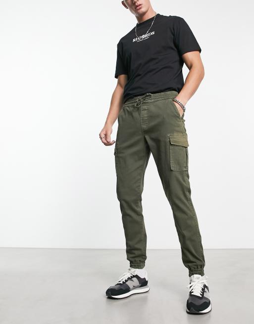 Slim fit green sales cargo pants