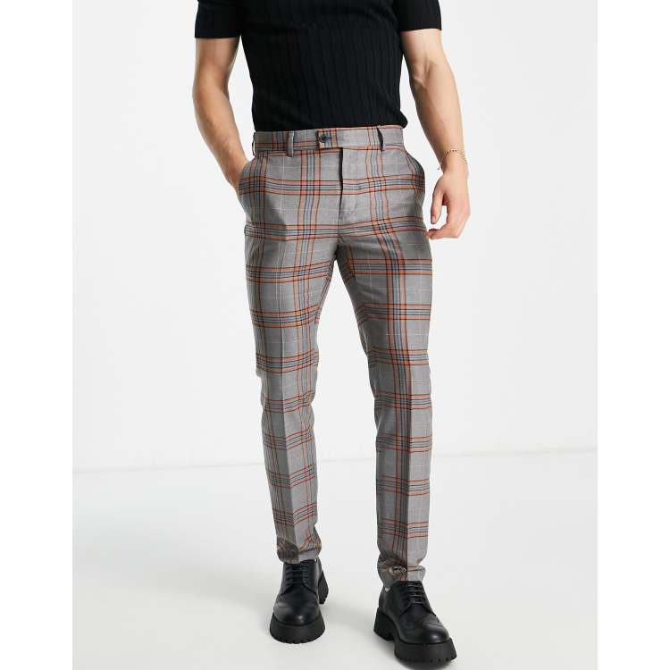 Grey check super skinny crop store fit trousers