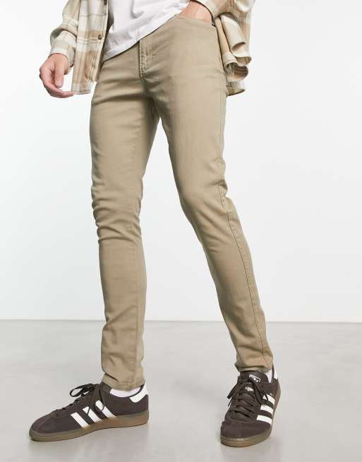 Pantalon beige best sale hombre skinny