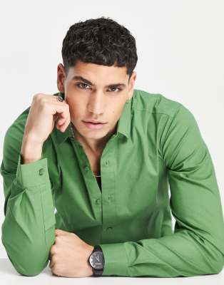 Bolongaro Trevor skinny fit classic collar shirt - ASOS Price Checker
