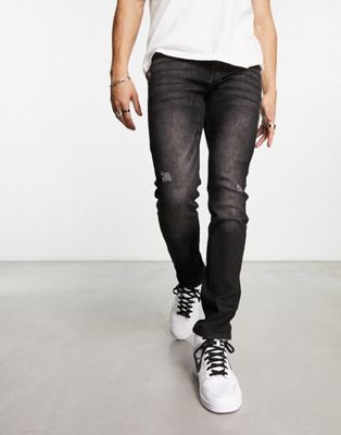 Bolongaro Trevor Skinny Fit Washed Black Jeans