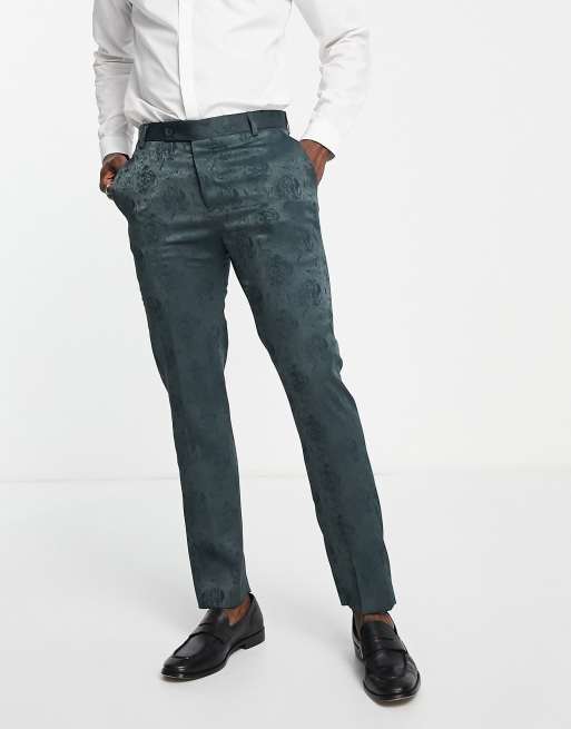 Bolongaro Trevor skinny suit pants in khaki jacquard