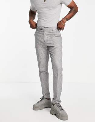 Bolongaro Trevor skinny suit trousers in grey pinstripe - ASOS Price Checker