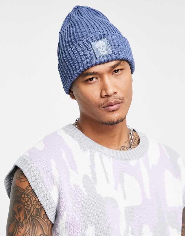 Bolongaro Trevor - skull logo beanie in blue